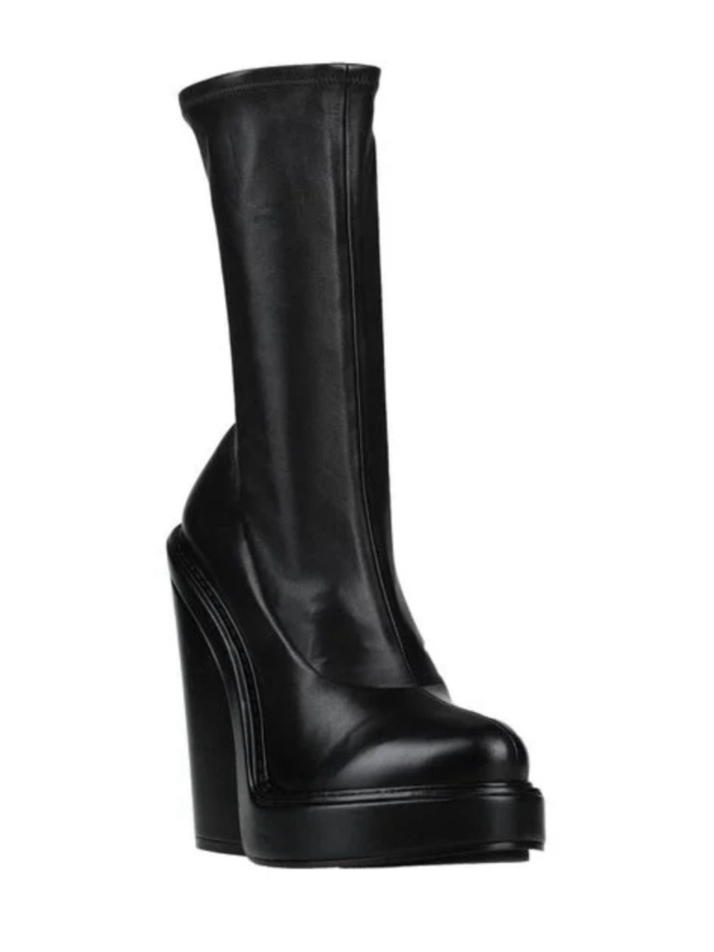 Givenchy Black Leather Platform Heel Boots - Picture 9 of 9